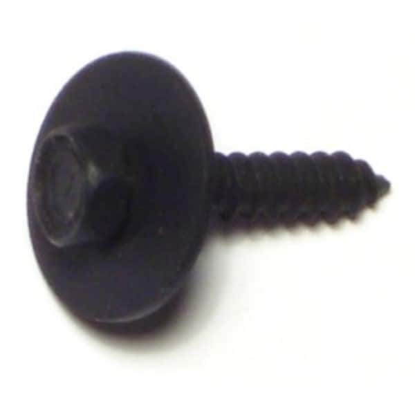 Midwest Fastener Sheet Metal Screw, M4 x 20 mm, Black Oxide Steel Flange Hex Head External Hex Drive, 10 PK 72143 - main